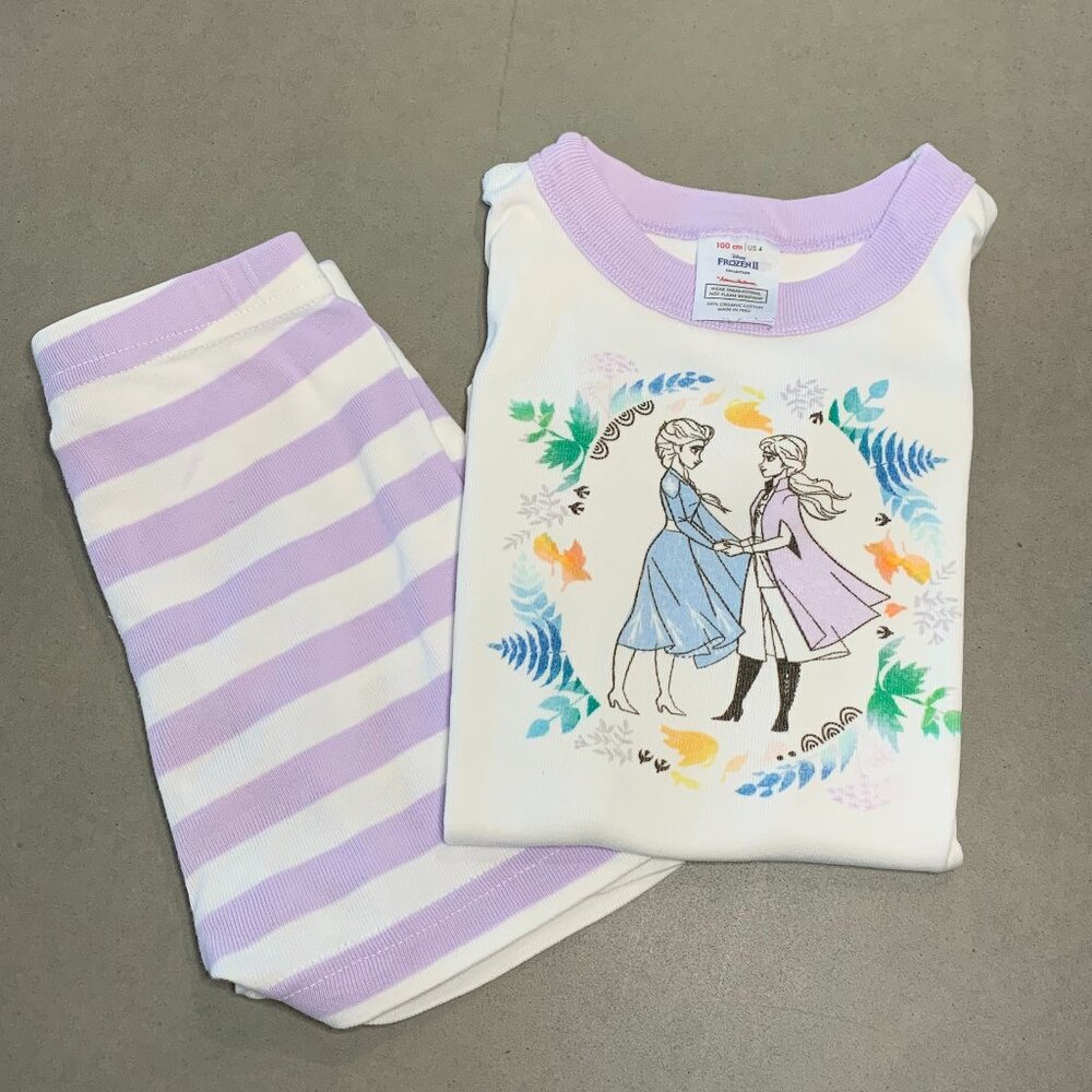 Hanna Andersson Frozen Short Sleeve Pajama Set – Elsa & Anna – Size 4 - Picture 4 of 4